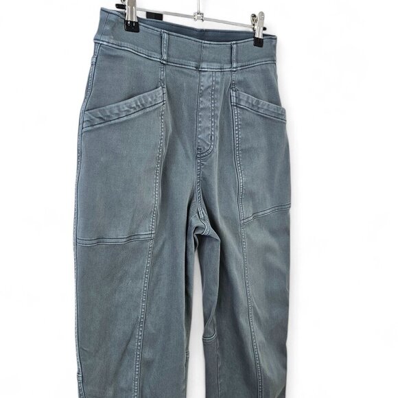 SPANX Womens Stretch Twill Straight Leg Pants, Hazy Blue Gray, Slim, Size Medium - Picture 3 of 9